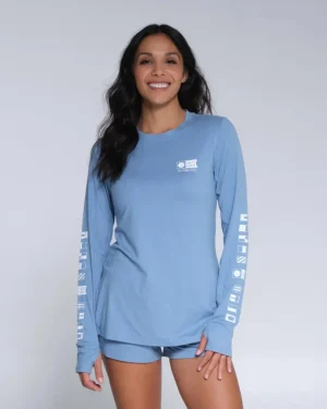 Salty Crew Long Sleeve Shirts Womens|Long Sleeve Shirts Mens<Womens Thrill Seekers Crew Sunshirt Marine Blue