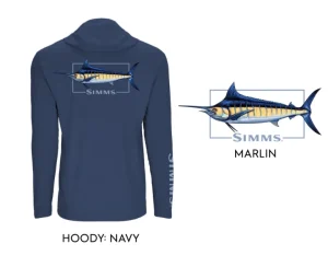 Simms Long Sleeve Shirts Mens|Flies<Graphic Solartech Hoody Blue Marlin