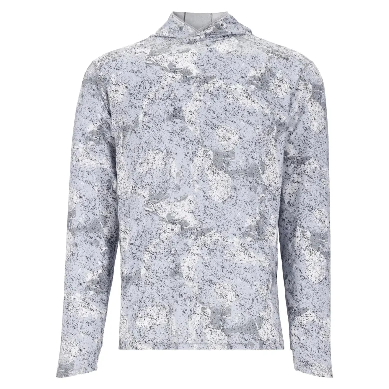 Simms Long Sleeve Shirts Mens|Flies<Solarflex Hooded Sunshirt Back Eddy White