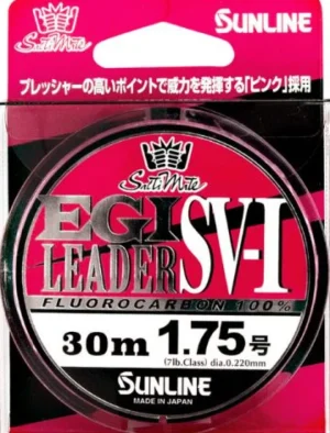 Sunline Flies|Fishing Lines<Egi Pink SV-1 Fluorocarbon Leader 30m