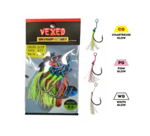 Vexed Assist Hooks|Flies<Single Flashy Assist Pink Glow