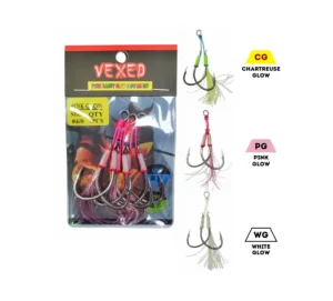 Vexed Assist Hooks|Flies<Twin Flashy Slow Assist Pink Glow